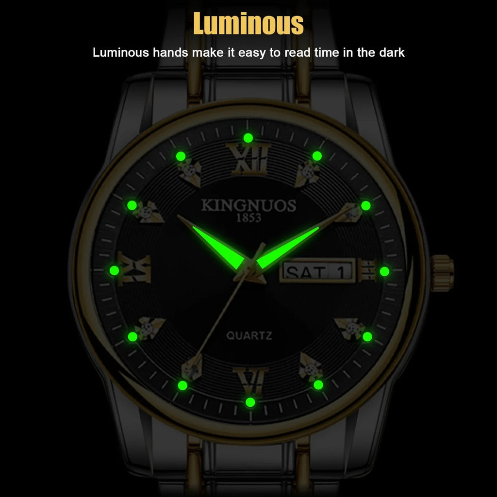 Relojes Watch De Luminous Steel Stainless Quartz Men's Classic Hombre Waterproof