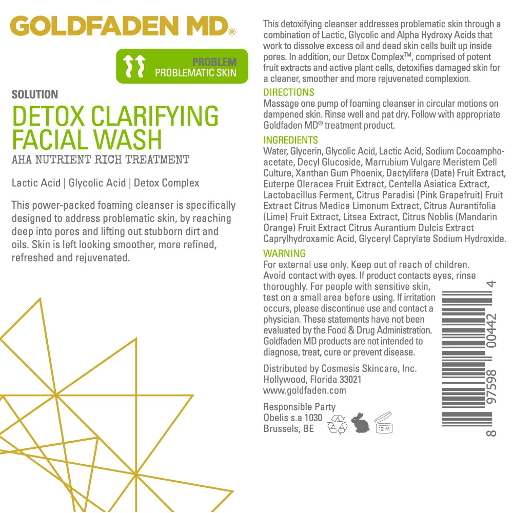 Detox fl Wash, 4 MD Facial Goldfaden Clarifying oz