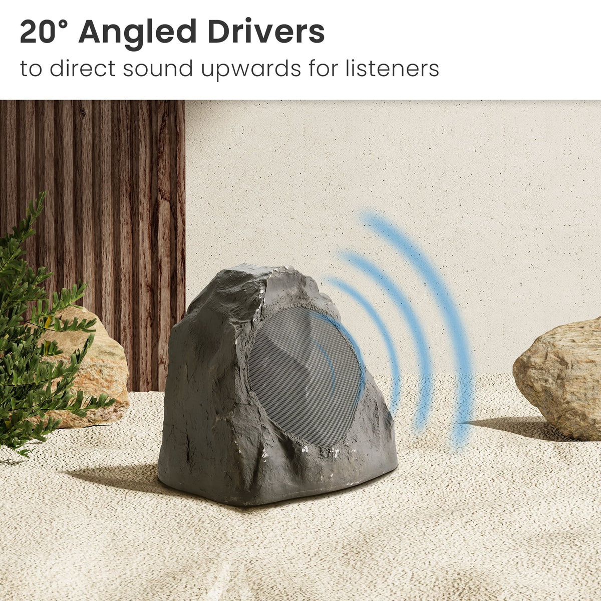 Set 8R8SG 8" Pool Spa 8 Outdoor Yard Rock Slate Deck Speaker for Garden Solutions Theater