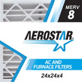 24x24x4 24 Air Filter, Pleated 4, 6, Made in USA x 24 Aerostar x the MERV of 8, Box