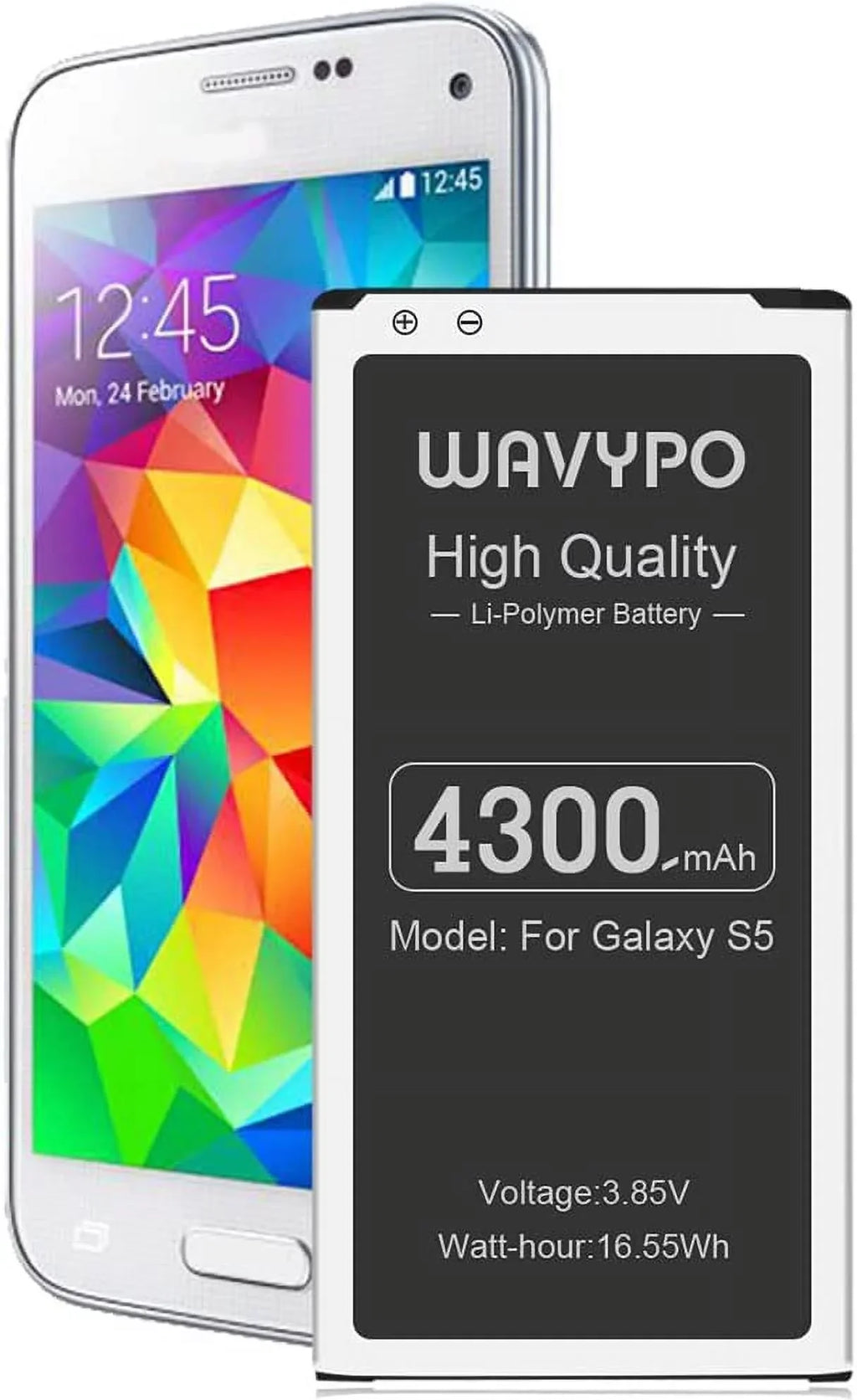 Li-Polymer 4300mAh S5 y S5 S5, Galaxy for (Upgraded) Samsung y for G900A Galaxy y AT&T, Replacement