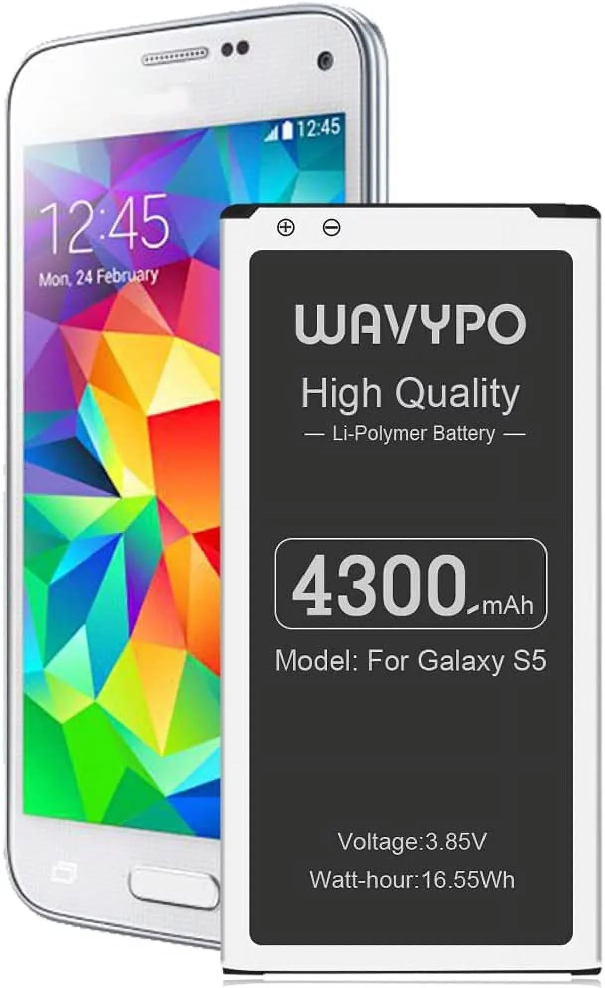Li-Polymer 4300mAh S5 y S5 S5, Galaxy for (Upgraded) Samsung y for G900A Galaxy y AT&T, Replacement