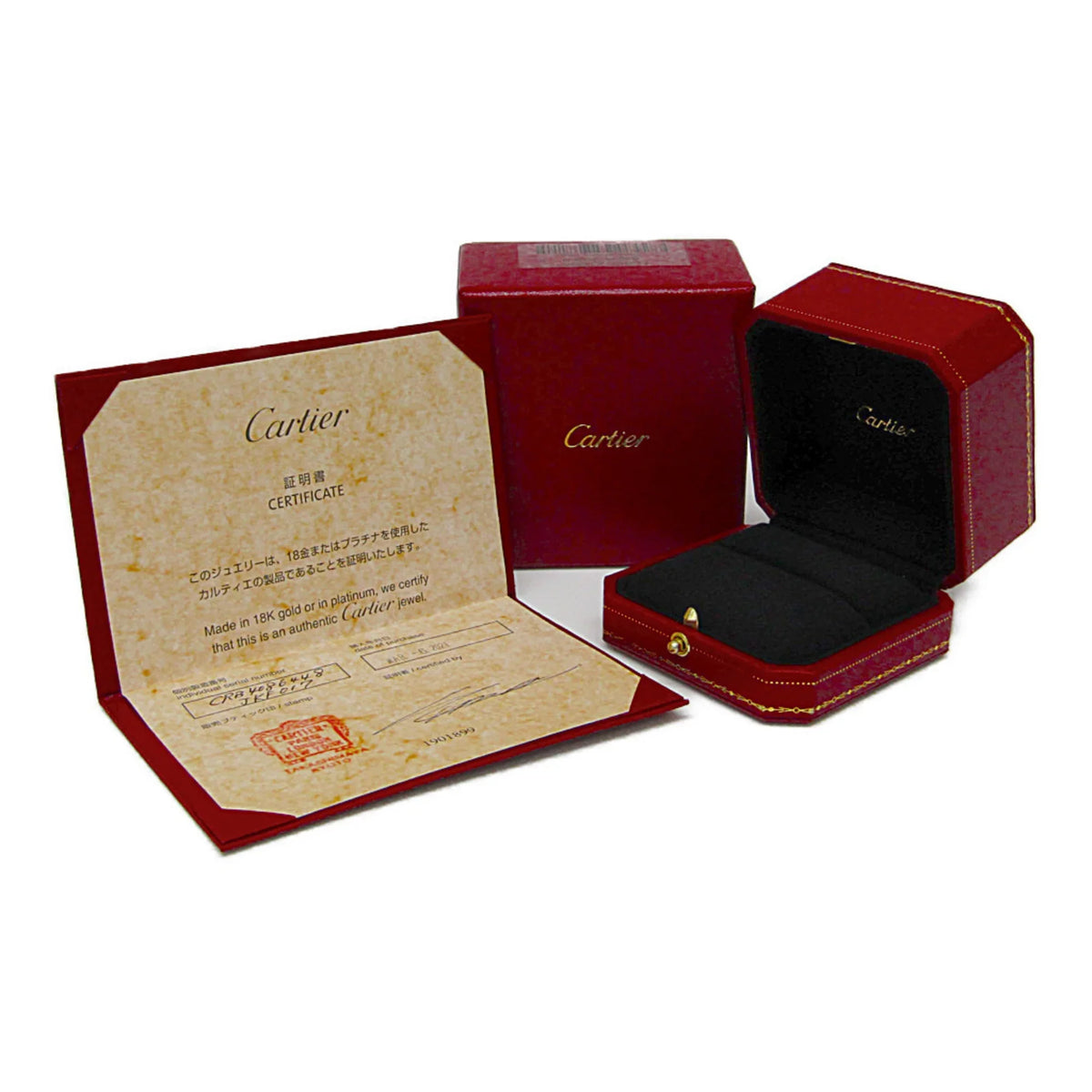 Pink Ring Gold Cartier Gold (18K) Ring Diamond Pink Band Engraved (Good) Fashion Pre-Owned