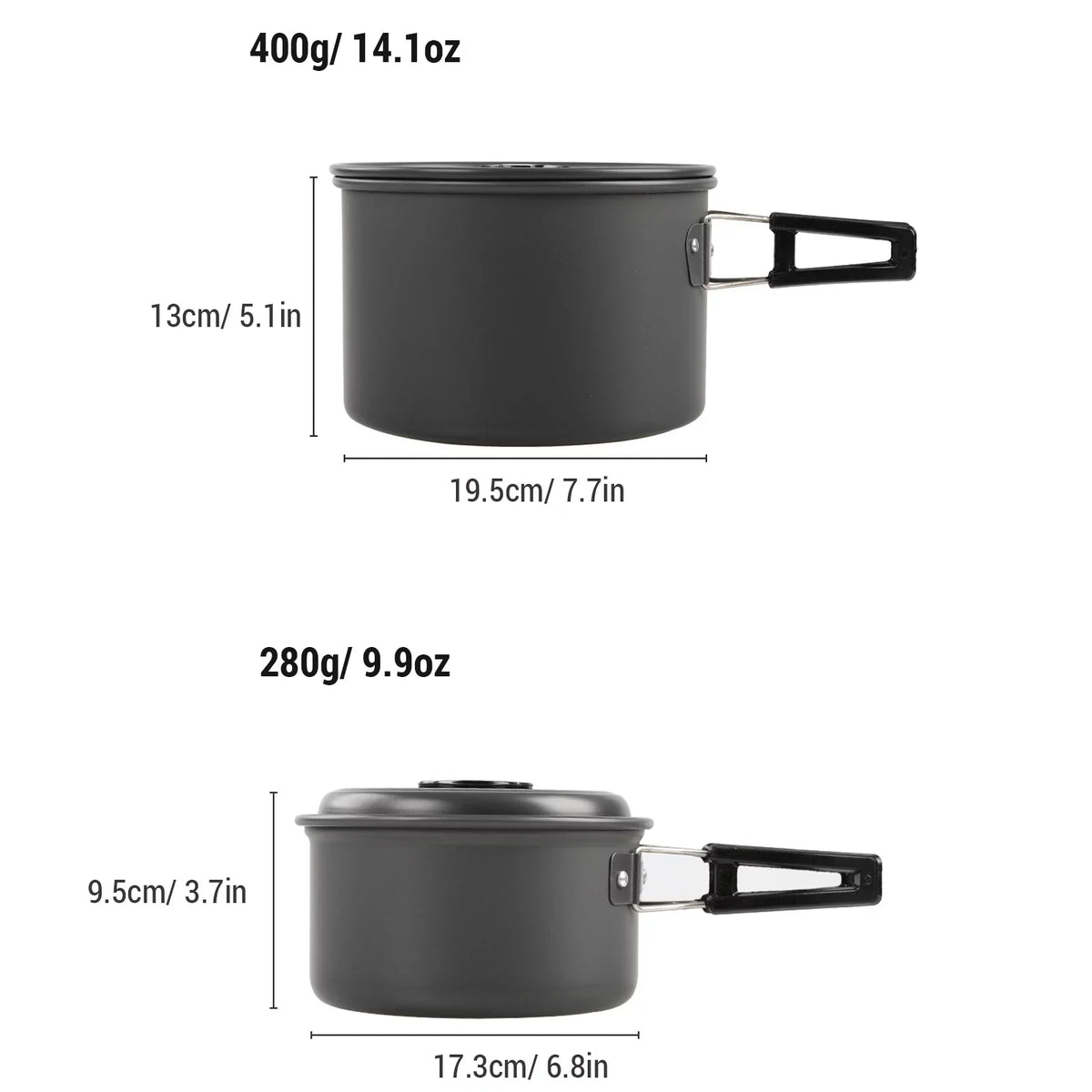 Kit Pan Stick Kettle Camping Anself Set Mess Non and Cookware Cooking Pot and for with Backpacking