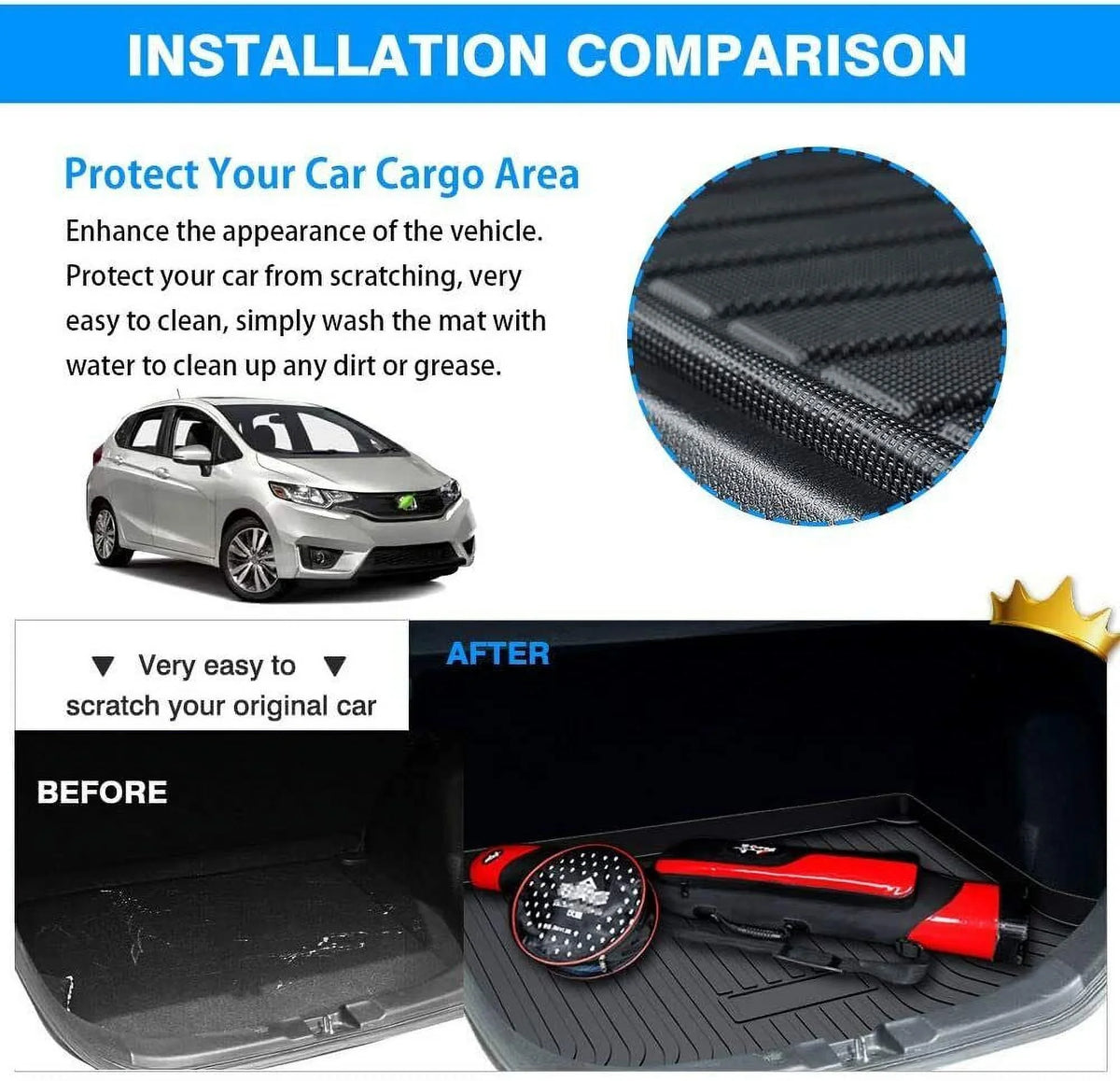 2019-2023 Waterproof Custom for Cherokee TPO Carpets Trunk Liner Jeep Mats Cargo