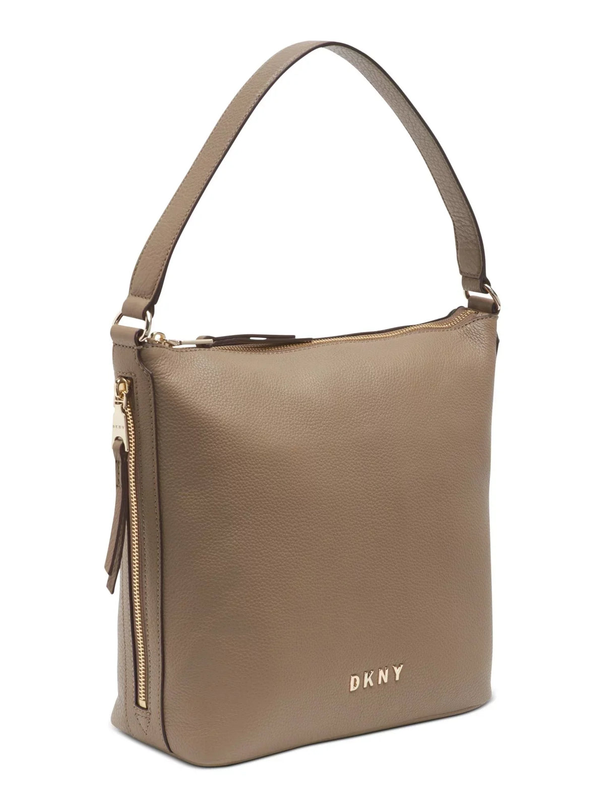 Leather Strap Handbag Hobo DKNY Brown Women's Adjustable Purse