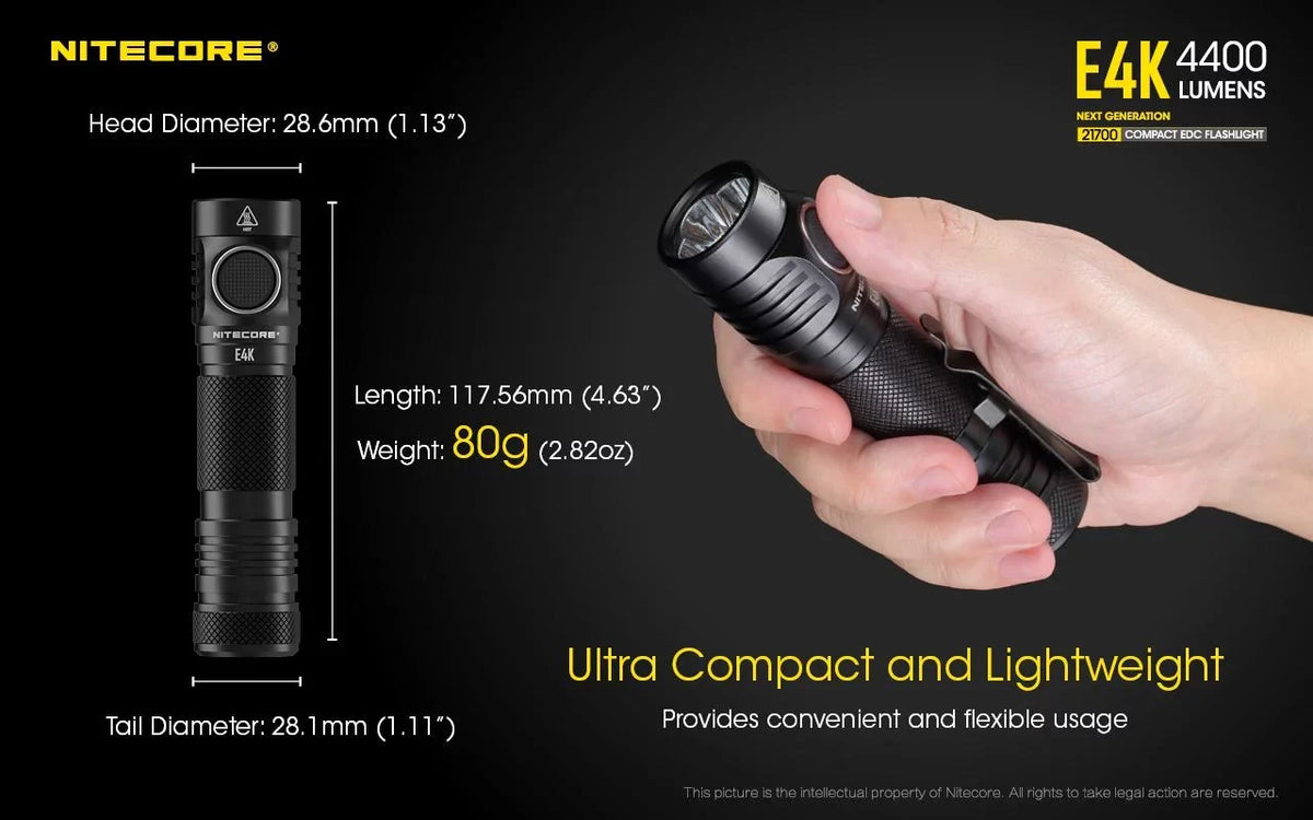 Combo: Magnetic Eco-Sensa generation USB and Charger +A1 Flashlight and NL2150HPR Cord Batteries w/NL2150HPi NITECORE 4400Lm - E4K Next
