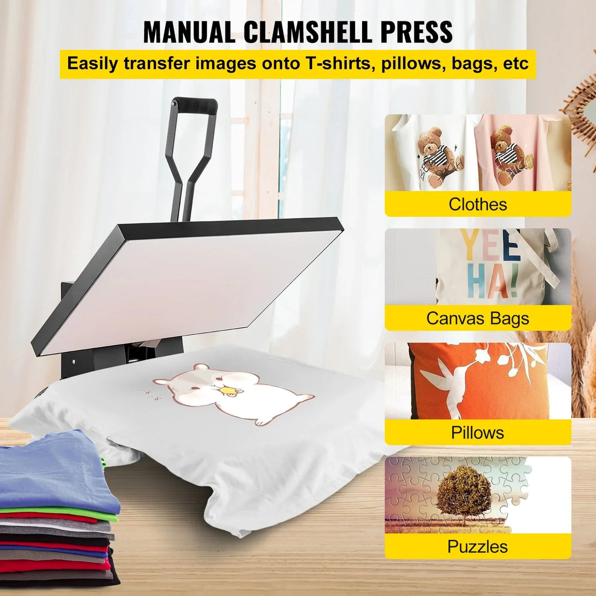 1700W to Heat TShirt Industrial Power, Vinyl, Press Press for Easy Digital and Sublimation Black 16x24 Use VEVOR Machine Heat Heat Printer Transfer