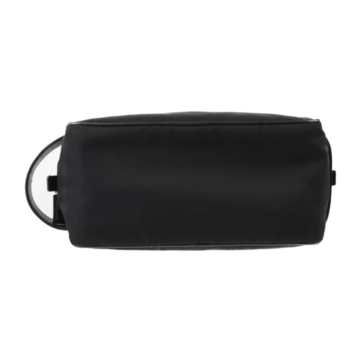 bag black leather 2NA819 (Good) clutch Pre-Owned nylon handbag silver hardware Prada logo second PRADA triangle
