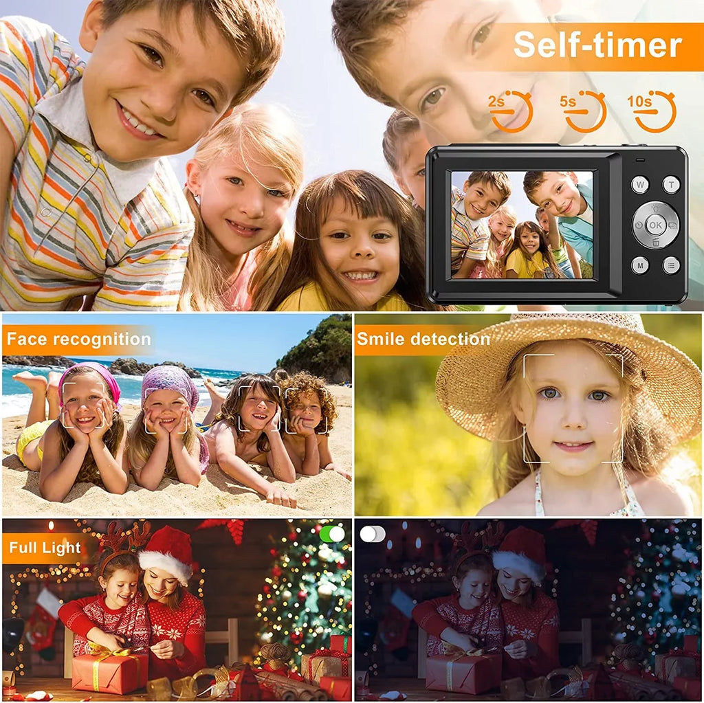 with Camera, Compact SD Video Point Digital Camera Camera for 16X 1080P Digital Kids Zoom, Digital 32GB FHD