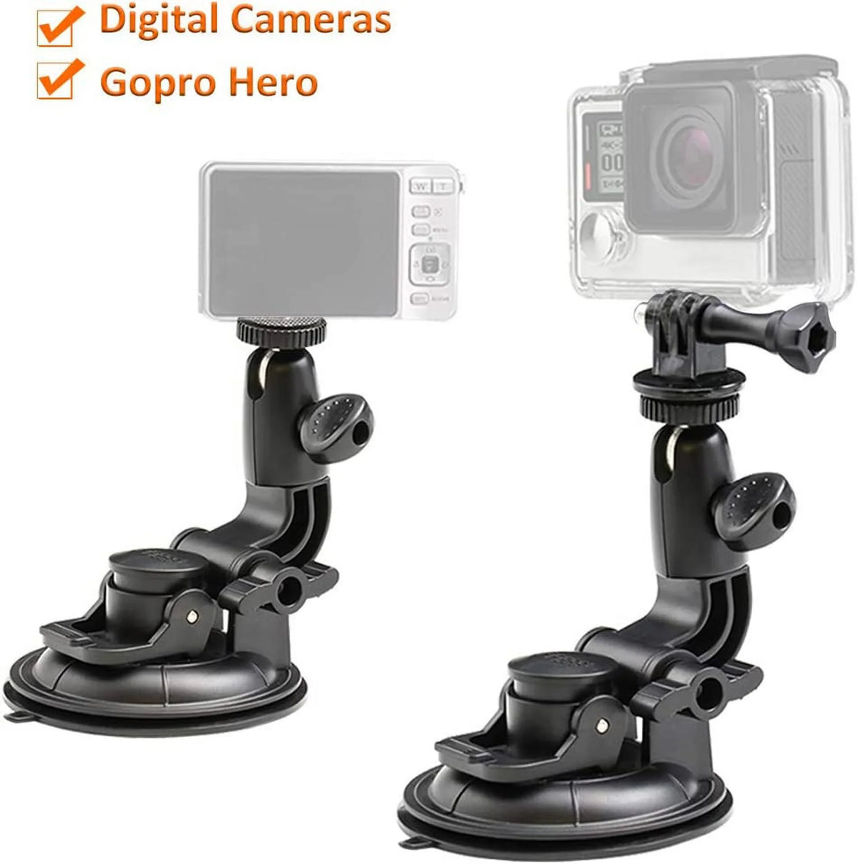 Series 1/4-20 and Camera Heavy Mount Windshield Duty with Adapter Hero All for Cameras GoPro Car