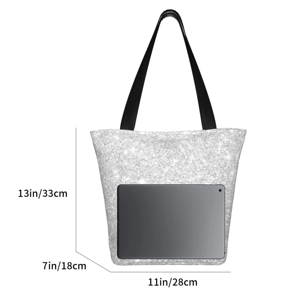 Glitter Women Handbag Tote Bag Bingfone Silver Casual Shoulder Shopping Ladies Bags