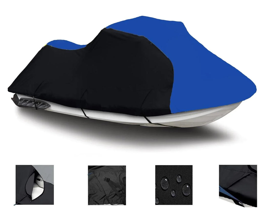 Waverunner / Cruiser HO Ski 2018 Cover Jetski BLUE 600 2021 Jet 2022 2017 2016 DENIER for 2020 Yamaha HEAVY-DUTY, VX 2019 Compatible PWC Cover BLACK