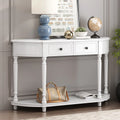 OLD Style Drawers Wooden WF298768AAK) Table Console Shelf Retro Curved Top Two SKU: Open (White, Frame Design Legs with and Circular Solid