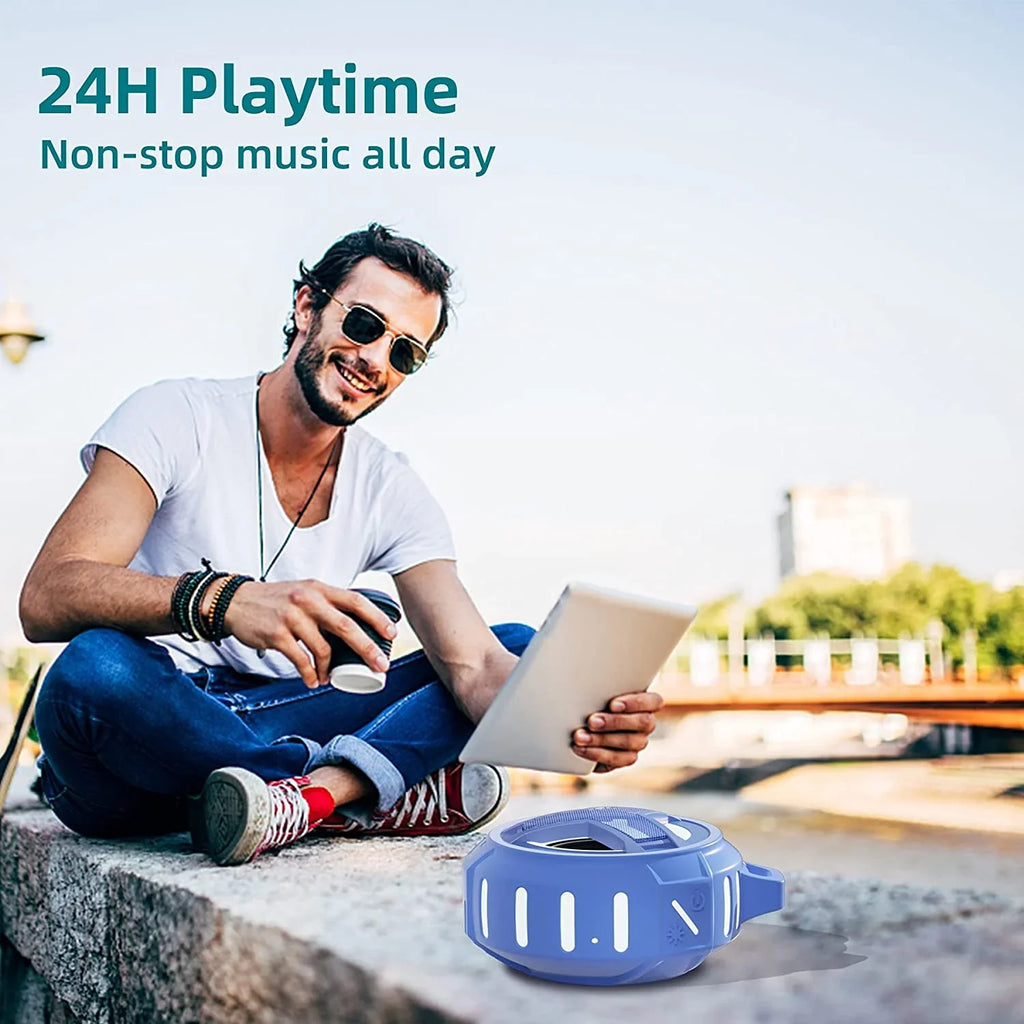 Light Boys IPX7 24H - Pool, Men, Portable Blue Wireless EBODA Speakers, for Hiking, Gifts Small Speaker, Shower Waterproof Playtime Beach, Floating with for Bluetooth Light Kayak Accessories,