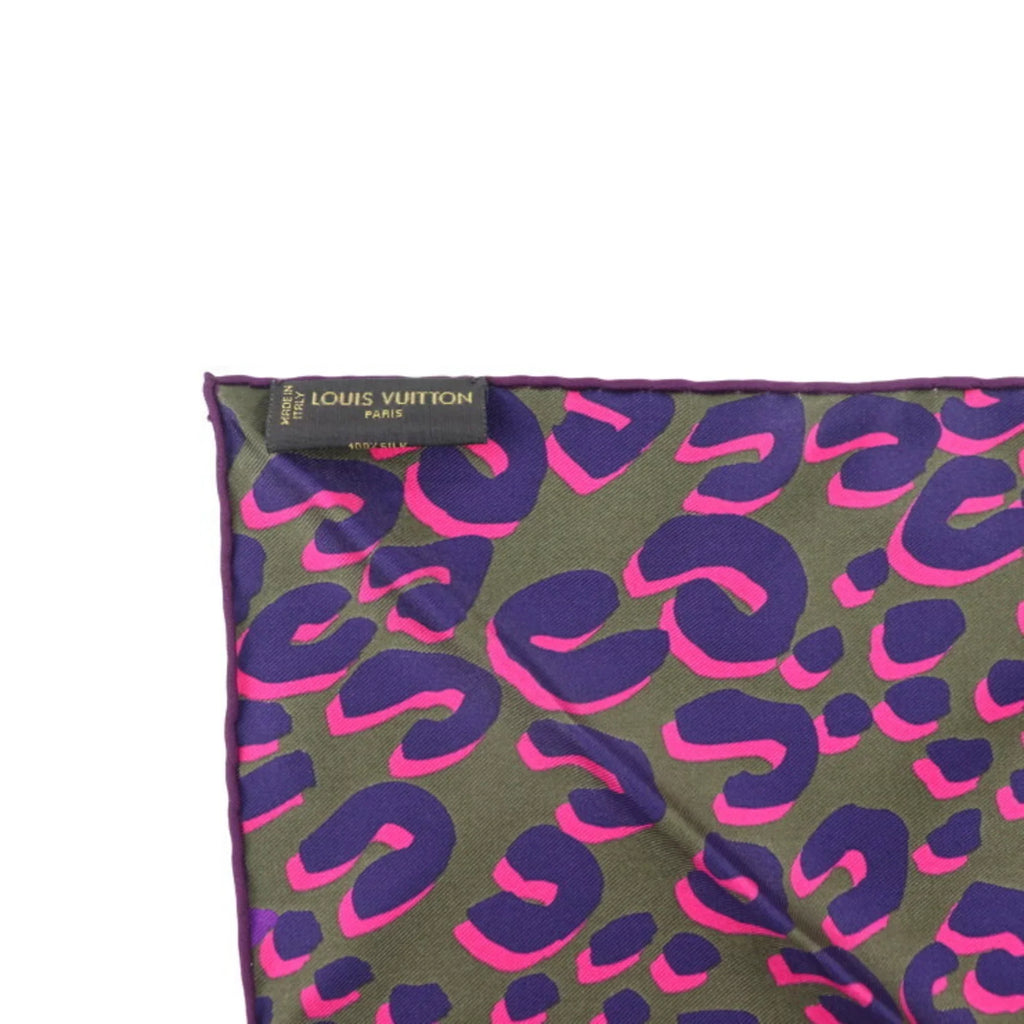 fringed LOUIS Louis (Like silk Vuitton accessories 400505 purple Pre-Owned scarf apparel multicolor VUITTON New)