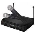 Dual BT-42VM VHF Mic System - Transmitter Receiver, Carrying DJ, Fixed Dual for Wireless Dynamic Boytone Karaoke, Wireless Handheld Channel Mics, Conference, Microphone Frequency 2 Church, Cases