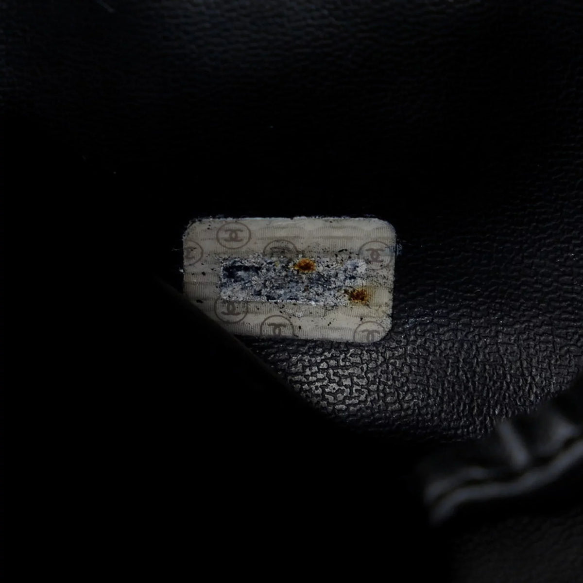 Bag Pre-Owned Ladies CHANEL (Fair) Lambskin Bicolore Cocomark Vanity Black Handbag Chanel