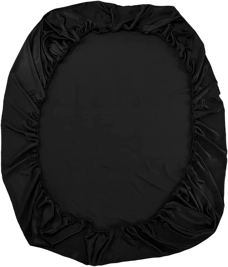 Momme Luxury Mulberry Black 19 Queen, HAOFEI Sheet Seamless, Silk Fitted
