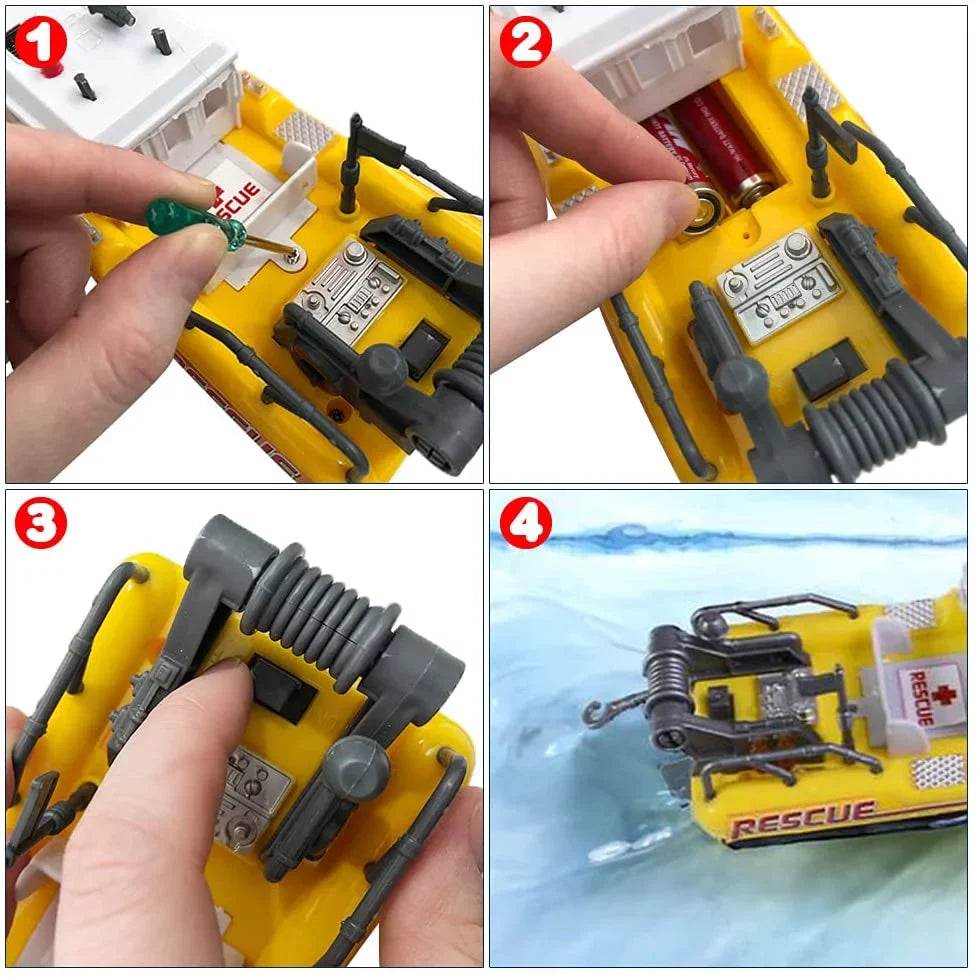 for Floating Boys Children Battery-Operated Water, Ship Aquatic for for Floats Toy Bathtub Birthday Rescue Great Toy ArtCreativity and Pool and Girls, Kids, Vessel, in Gift