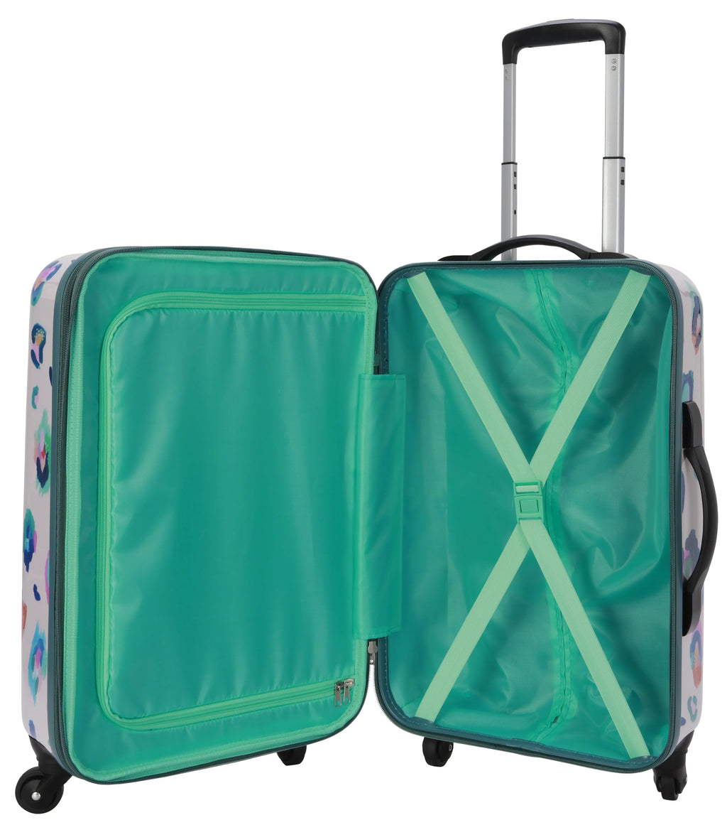 Hardside Leopard 21" Wild EttaVee Leopard Luggage, Print Child Cream