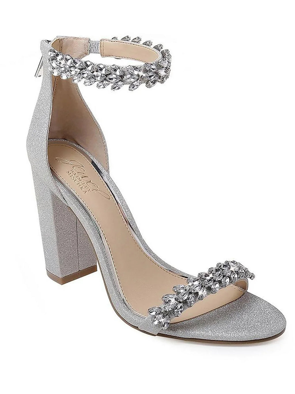 Badgley Heels Mischka Mayra Rhinestone Womens Jewel Embellished