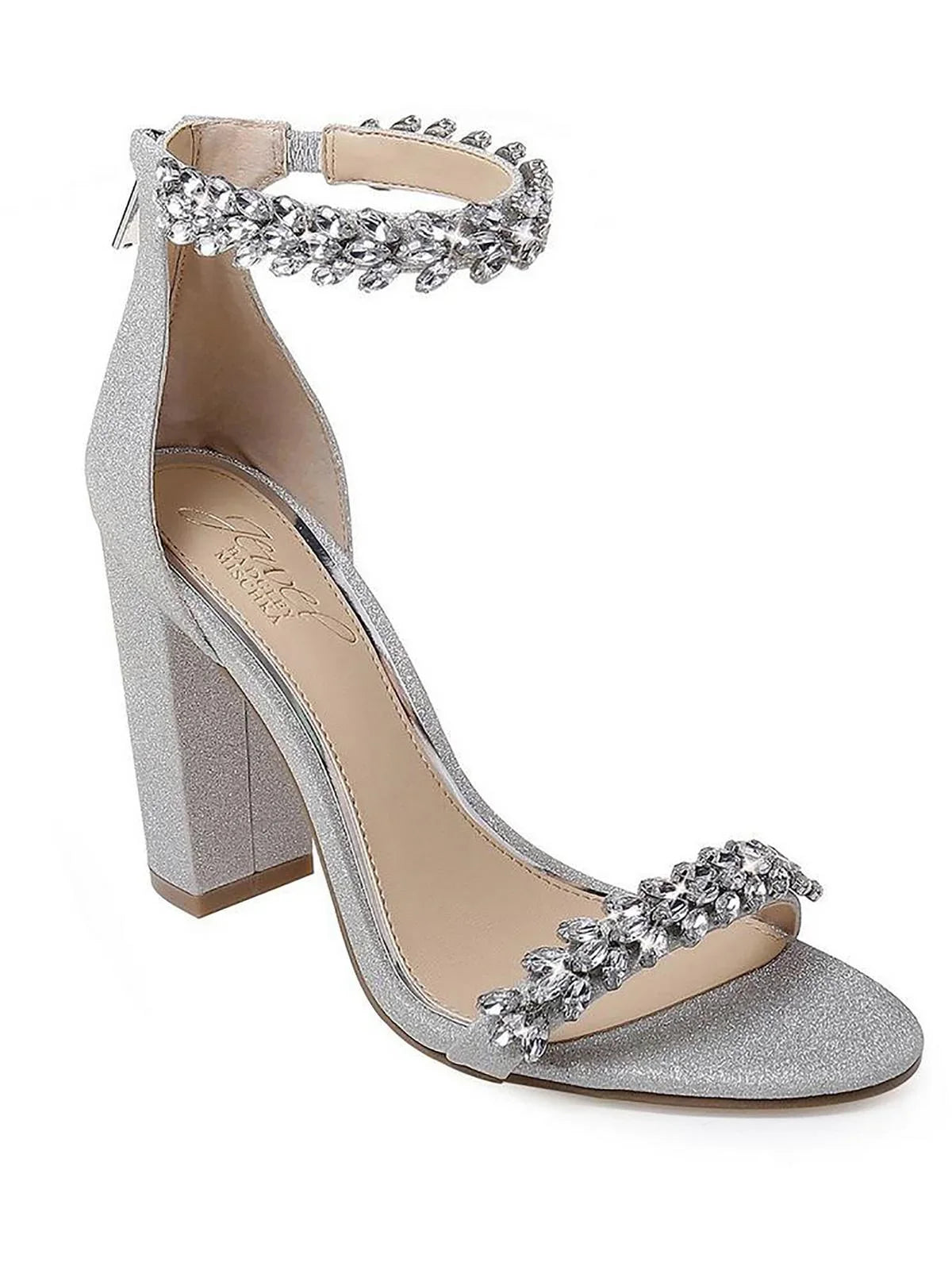 Badgley Heels Mischka Mayra Rhinestone Womens Jewel Embellished