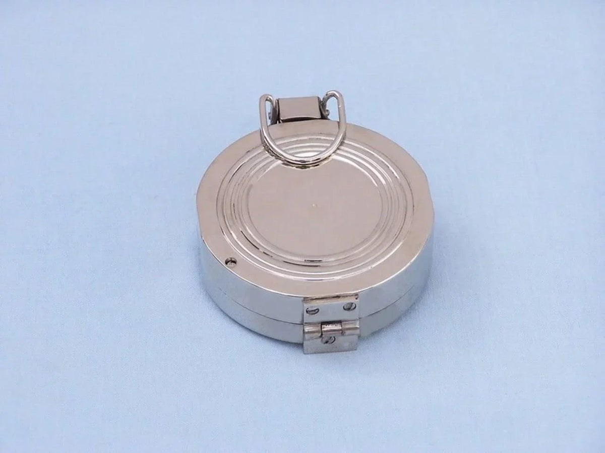 Circular Pocket Polished) (Nickel Black Wooden 4" Compass With Box