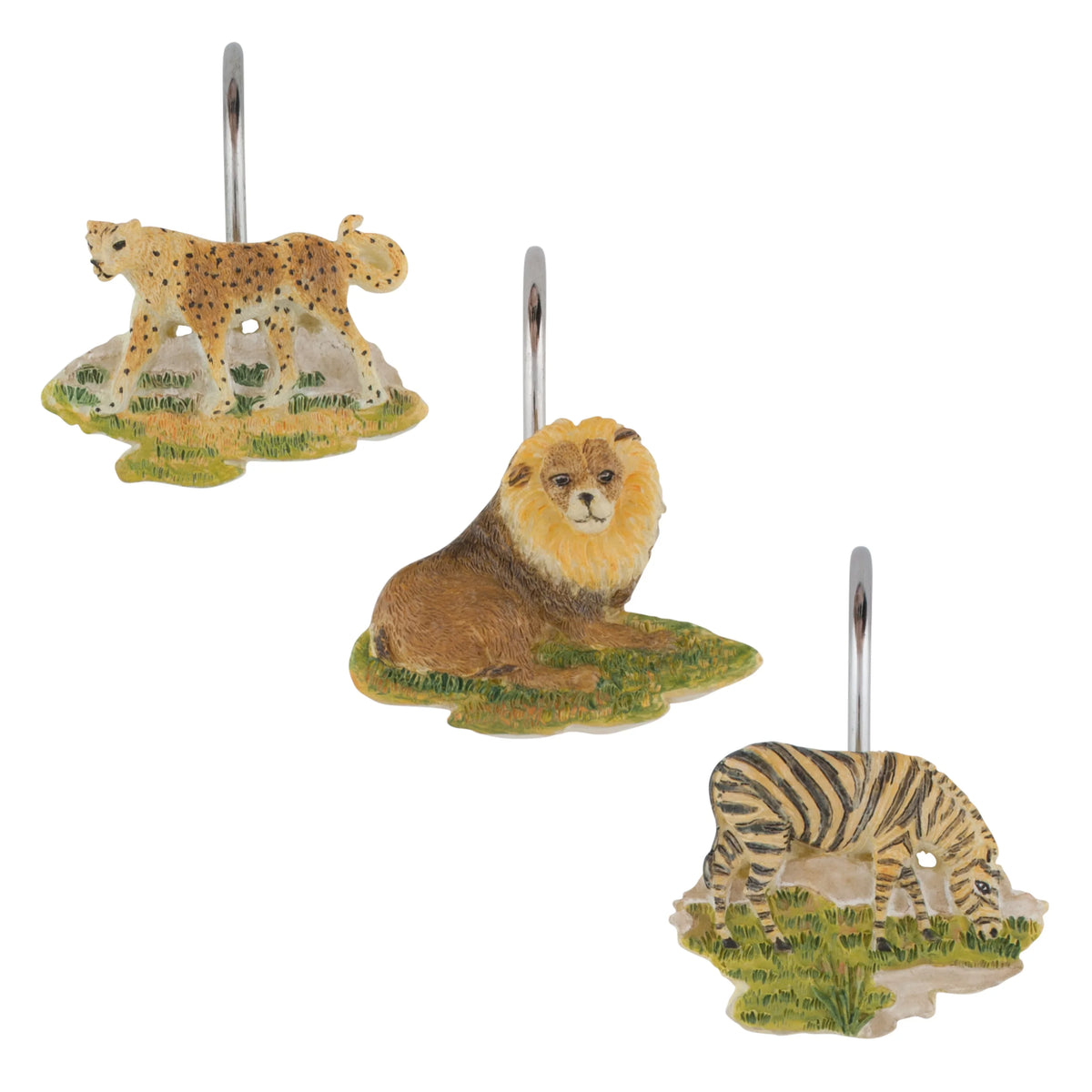 Curtain Shower - 12) (Set Sherry Hooks Green Safari Jungle Kline of