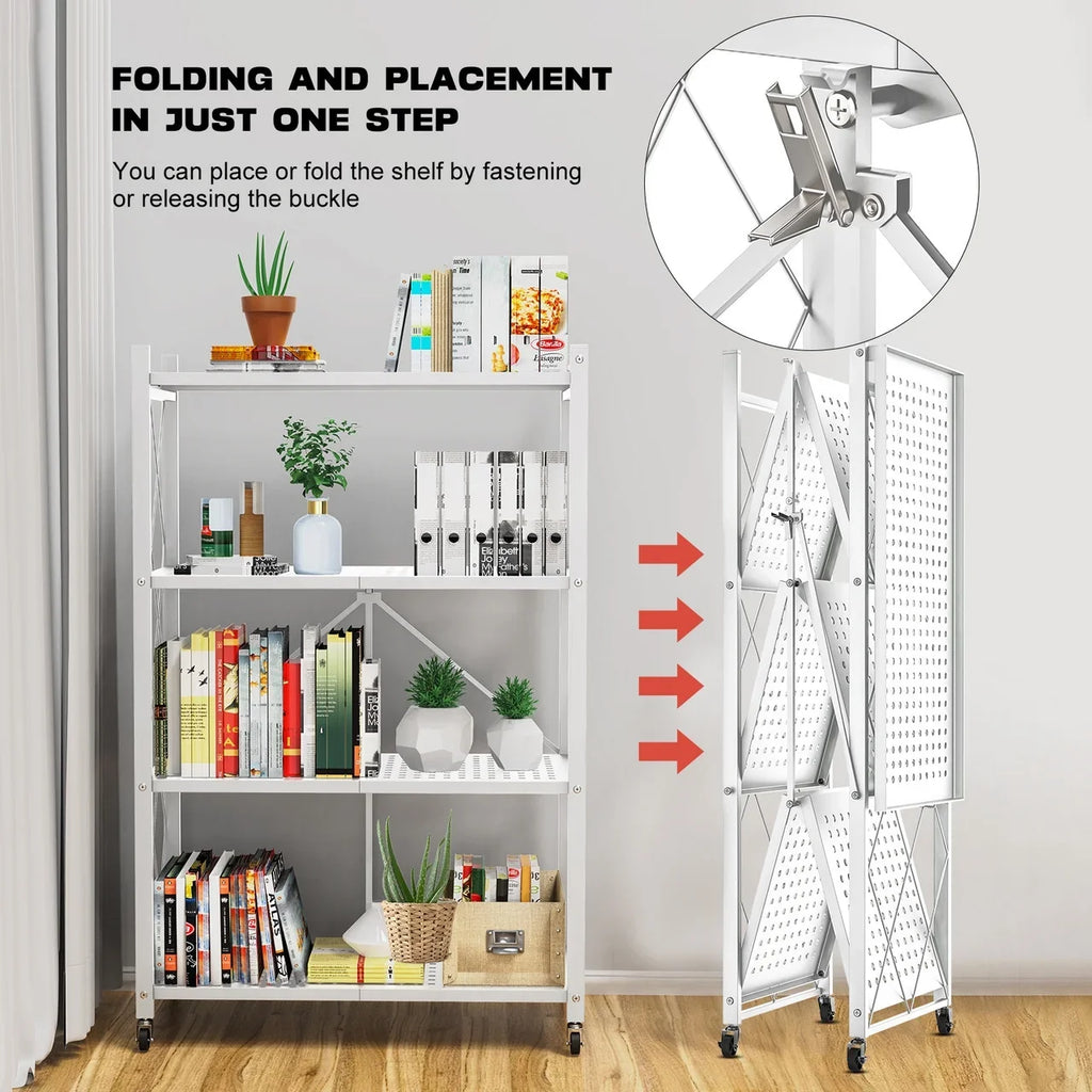 Shelving Heavy Modern Tier Style 3/4 QRInnovations Rack Storage Duty Metal White