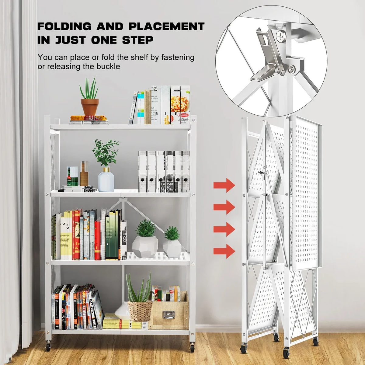 Shelving Heavy Modern Tier Style 3/4 QRInnovations Rack Storage Duty Metal White