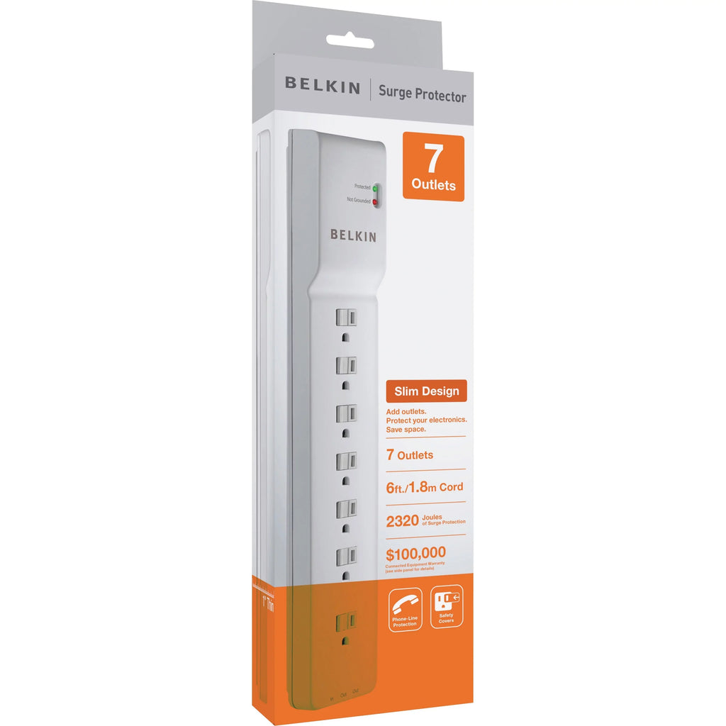 '- J VA Output Input x 7 125 7-Outlet Power - V V AC 125 AC Phone/Fax Protector Belkin Surge - 2320 SurgeMaster - 1875 - AC