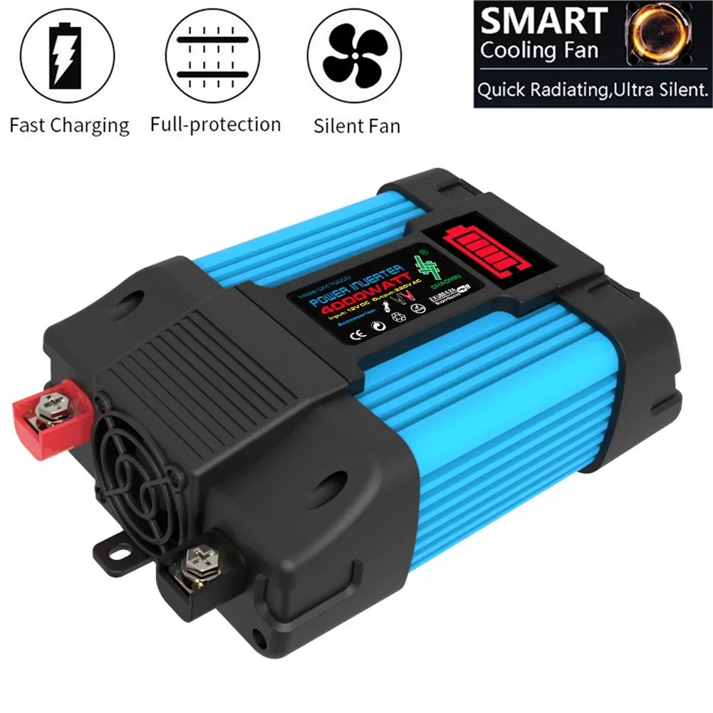 To 4000W Inverter Pure Car LCD Display Wave USB AC 2 DC 12V Sine 110/220V Power