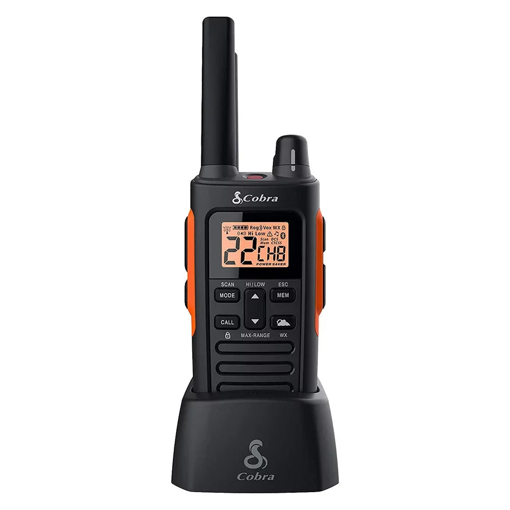 Preset Set Radio for Long RX680 Two-Way Adults Channels, Walkie Cobra - (2-Pack) Rechargeable, Range 60 38-Mile Waterproof Talkies