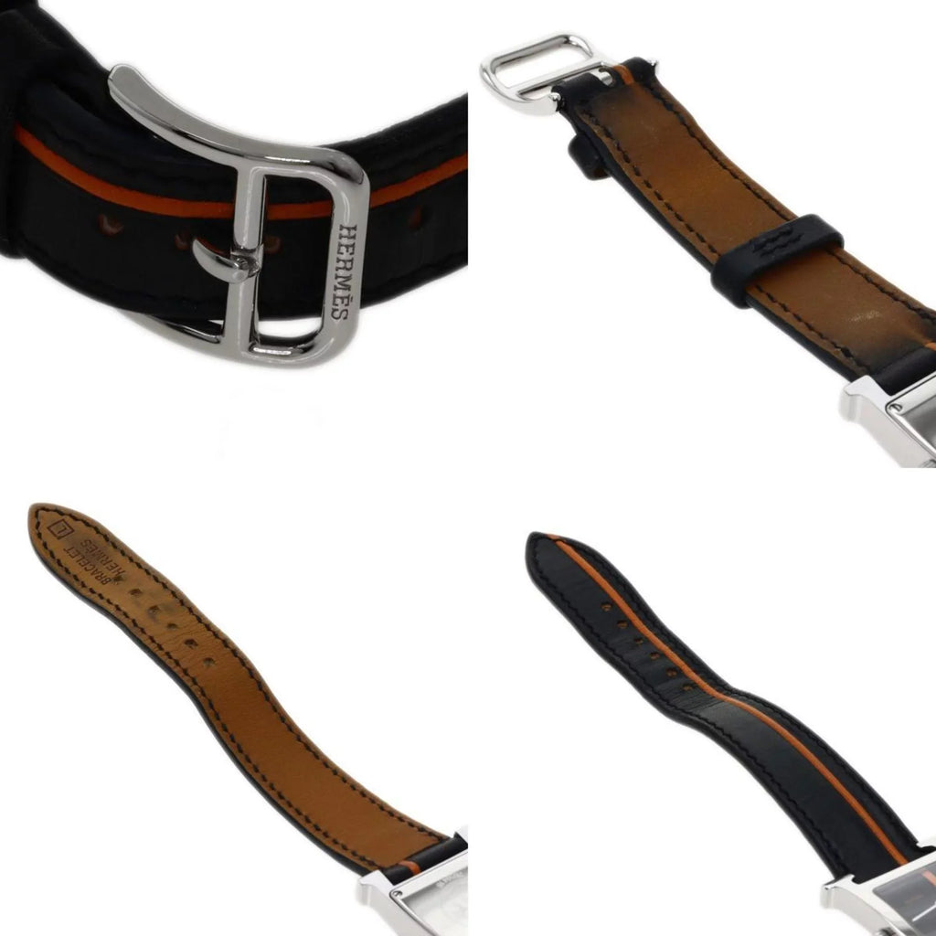 Steel/Leather Wristwatch HERMES Stainless Watch Women's H HH1.210 Hermes (Good) Pre-Owned