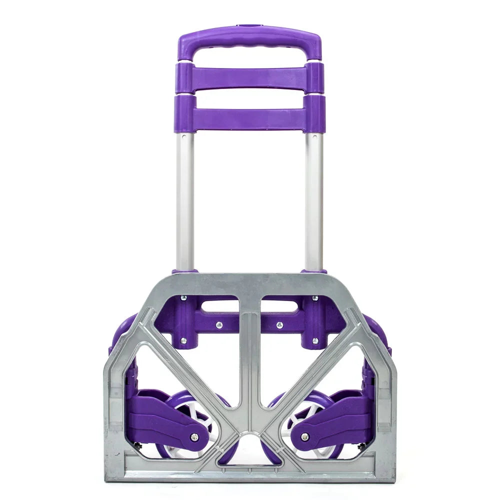 YeekTok Luggage Truck Cart Collapsible Portable Hand Purple Trolley Aluminium Push Folding