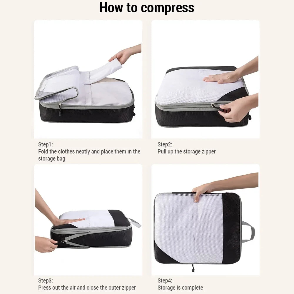 Mewmewcat Huiop Tomshoo storage Set Carry Carry Compressible Compressible Suitcase On Set bag,1 On