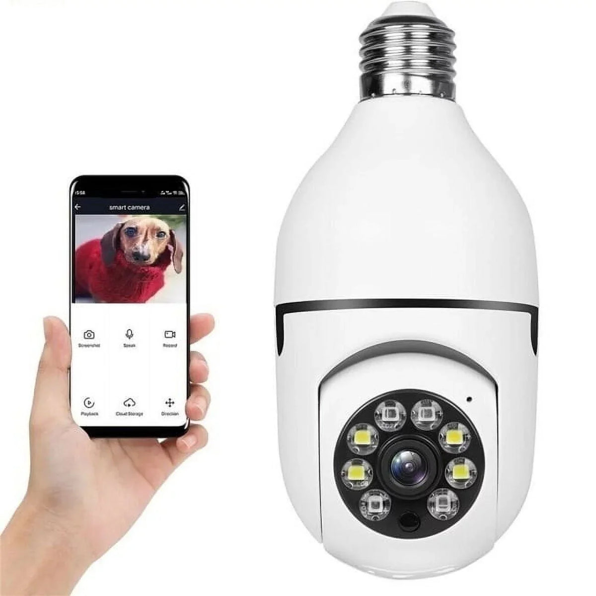 IP 360 Light Wi-Fi Camera Bulb Security 1080P Wireless degree IR Night