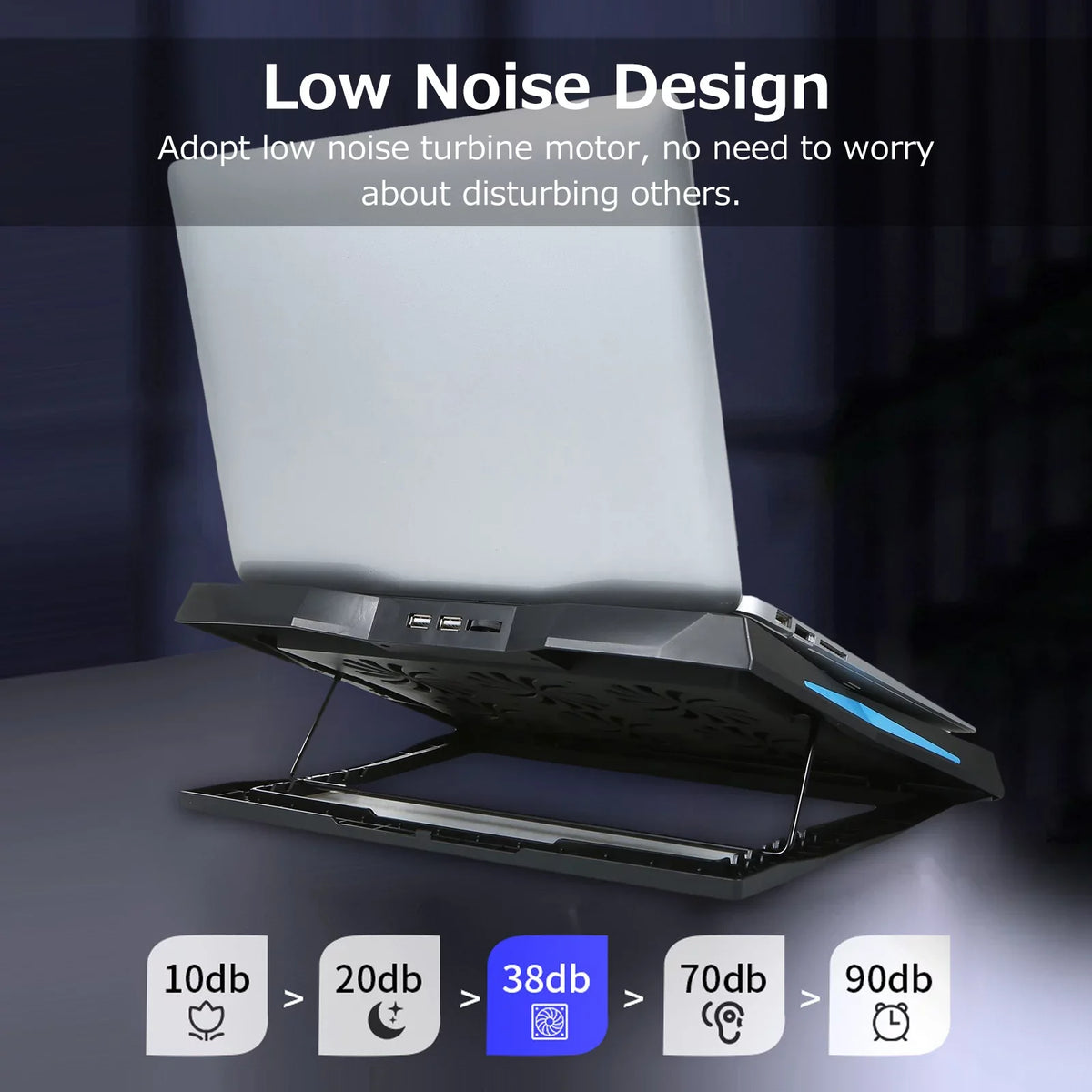 Comfortable Heat Noise Efficient Viewing and Fans for Andoer Stand, Angle Low 6 Cooler Laptop Dissipation
