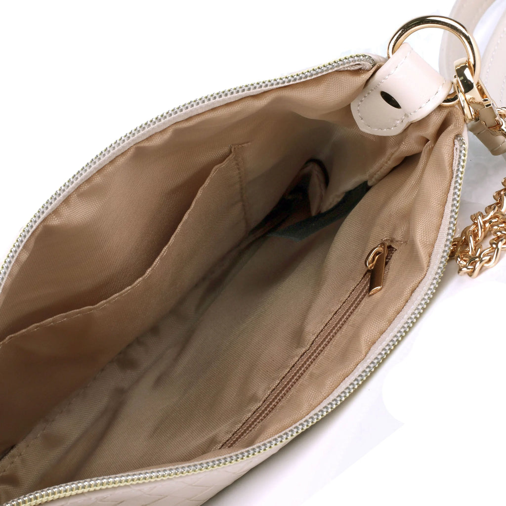 Pepper Pouch White Vegan Women's Julia Leather, Buxton Everywhere Basketweave Convt