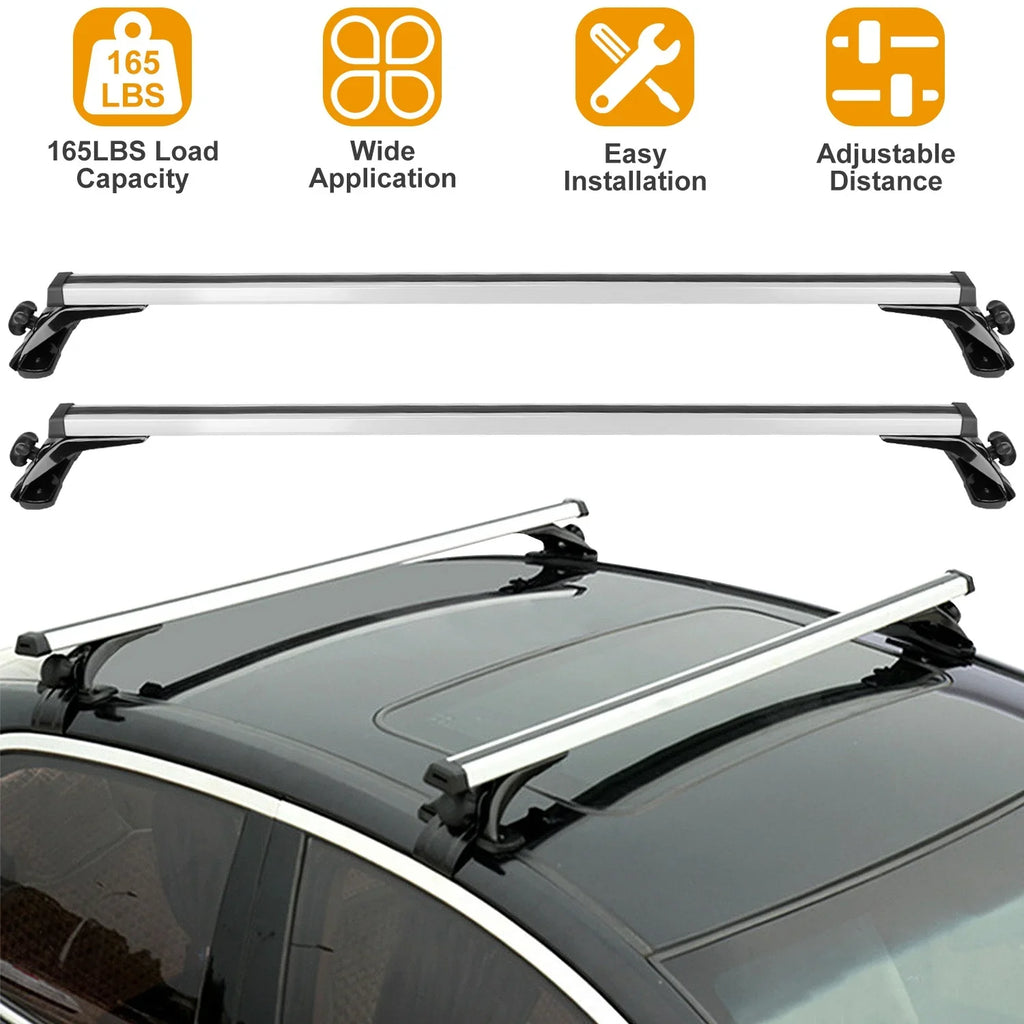 Without 47.24in Rack Roof Fit Car Rail Rack Roof Vehicle Crossbars Aluminum 165LBS Side Most with Capacity Cargo Car for iMounTEK Roof Carrier Wagon