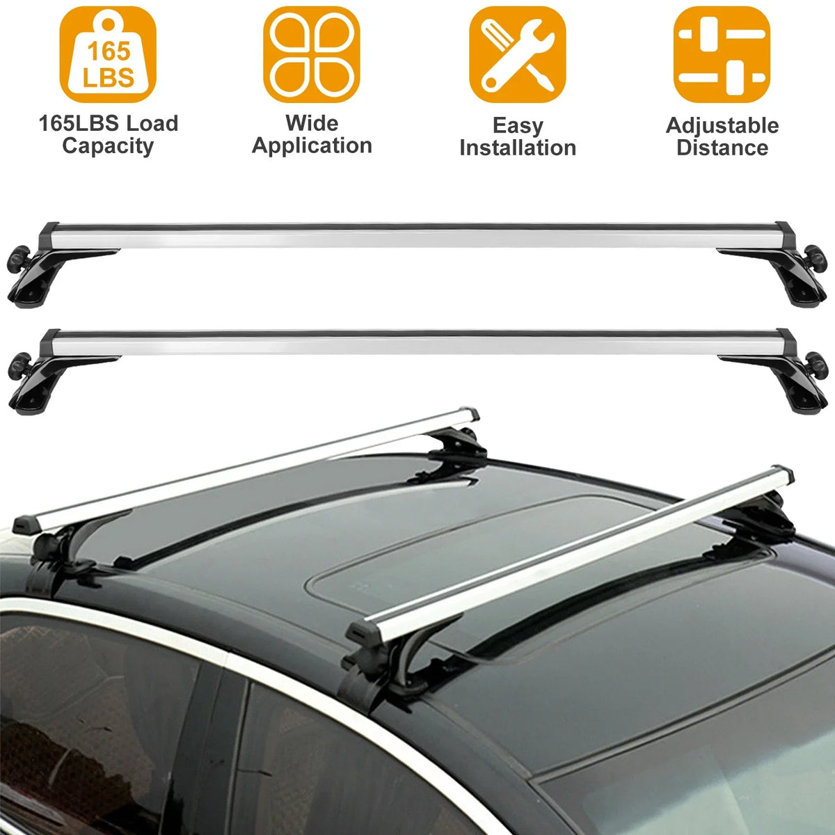 Without 47.24in Rack Roof Fit Car Rail Rack Roof Vehicle Crossbars Aluminum 165LBS Side Most with Capacity Cargo Car for iMounTEK Roof Carrier Wagon
