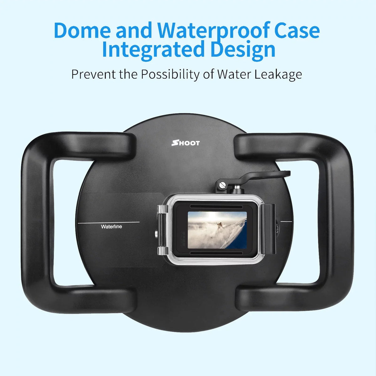 Port 180° Waterproof 45m Case Port,10 9 Handle Case Port Dual Port ive Dome Handle Camera ERYUE Camera ZDHF 45m Mashem Case SHOOT Dual Waterproof Case Camera Camera