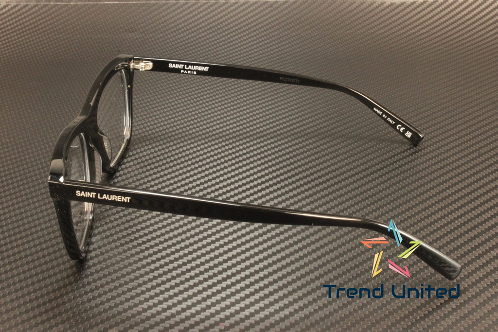 001 Rectangular Squared mm Black SAINT LAURENT SL Men's 481 55 Eyeglasses