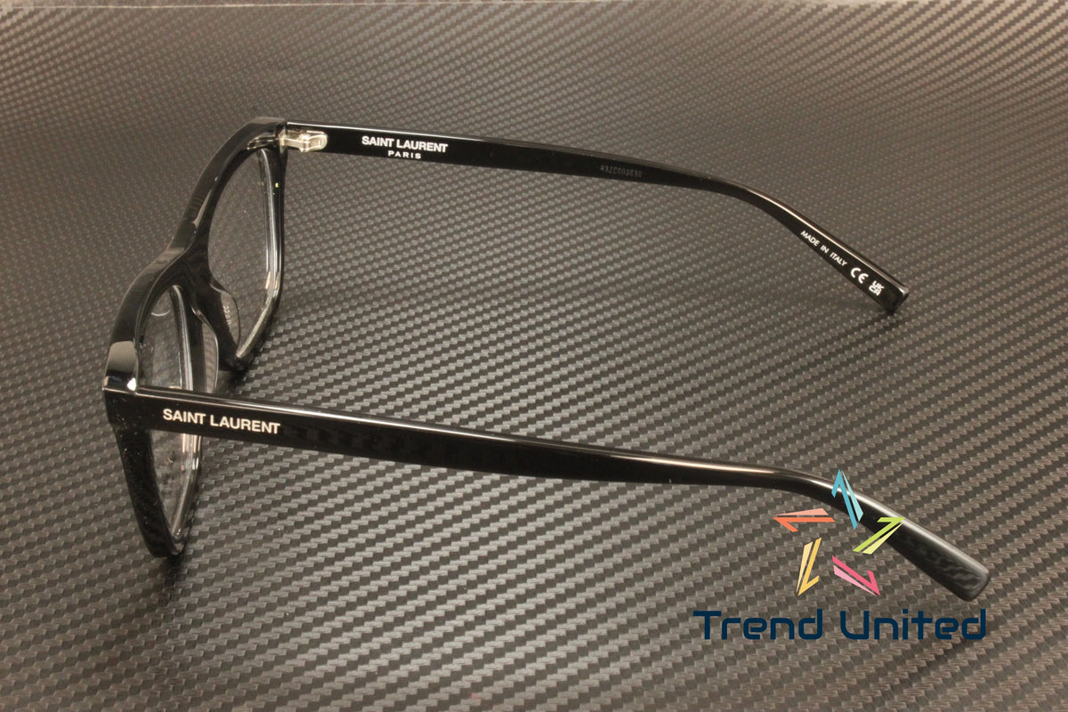 001 Rectangular Squared mm Black SAINT LAURENT SL Men's 481 55 Eyeglasses