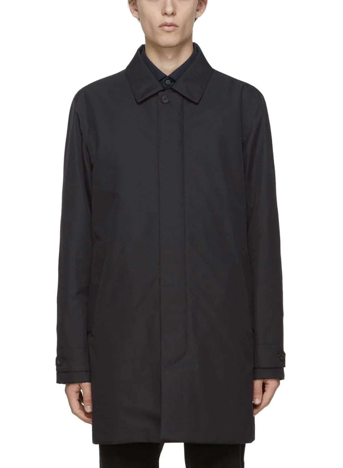Dark Mens Mac Microtene $940 Raincoat Large - Zegna Navy Coat NWT Z