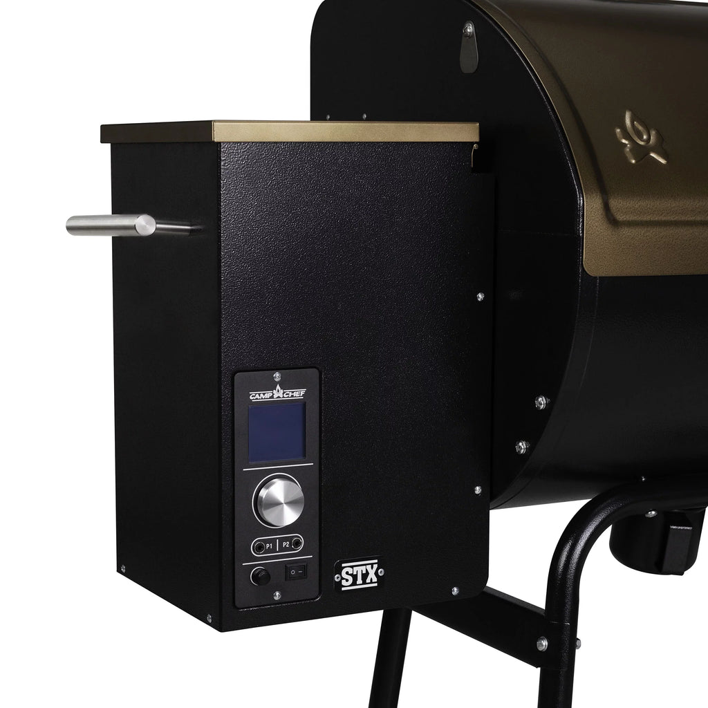 Ash Feature, Cleanout PID Patented Controller Camp Grill Pellet Bronze with PG24STXB Smoke Smoker - Chef 10 Settings, Temperature