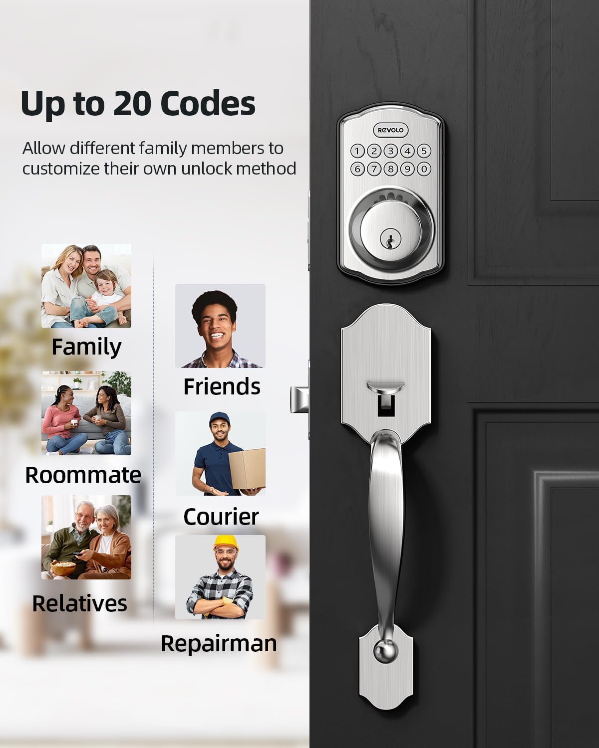 Front Keyless with Sets, Electronic Handle Lock, Entry Entry, Keypad Anti-Peeking Password, Handle, Smart Oil-Rubbed Door Bronze RE001 Door GOURE Lock, Lock Auto Deadbolt, Keyed