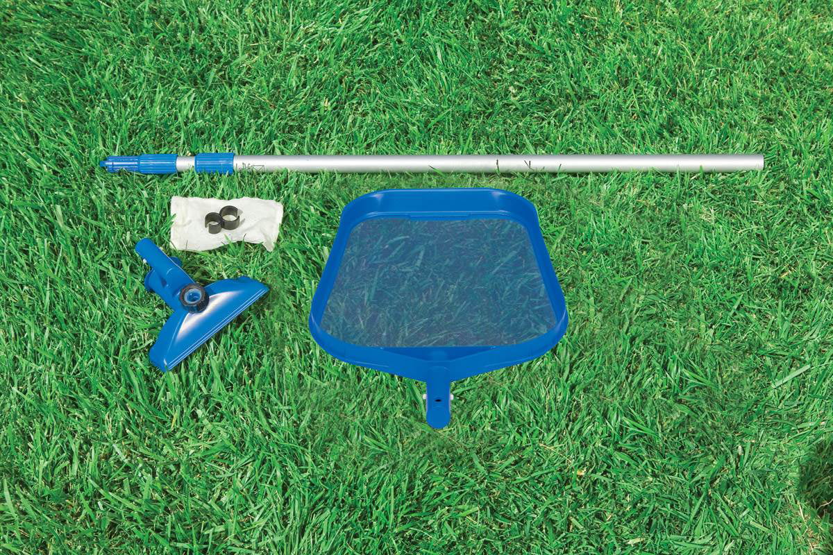 x 42" Intex Kit 15' Portable Inflatable and Pool Maintenance Swimming Set Easy