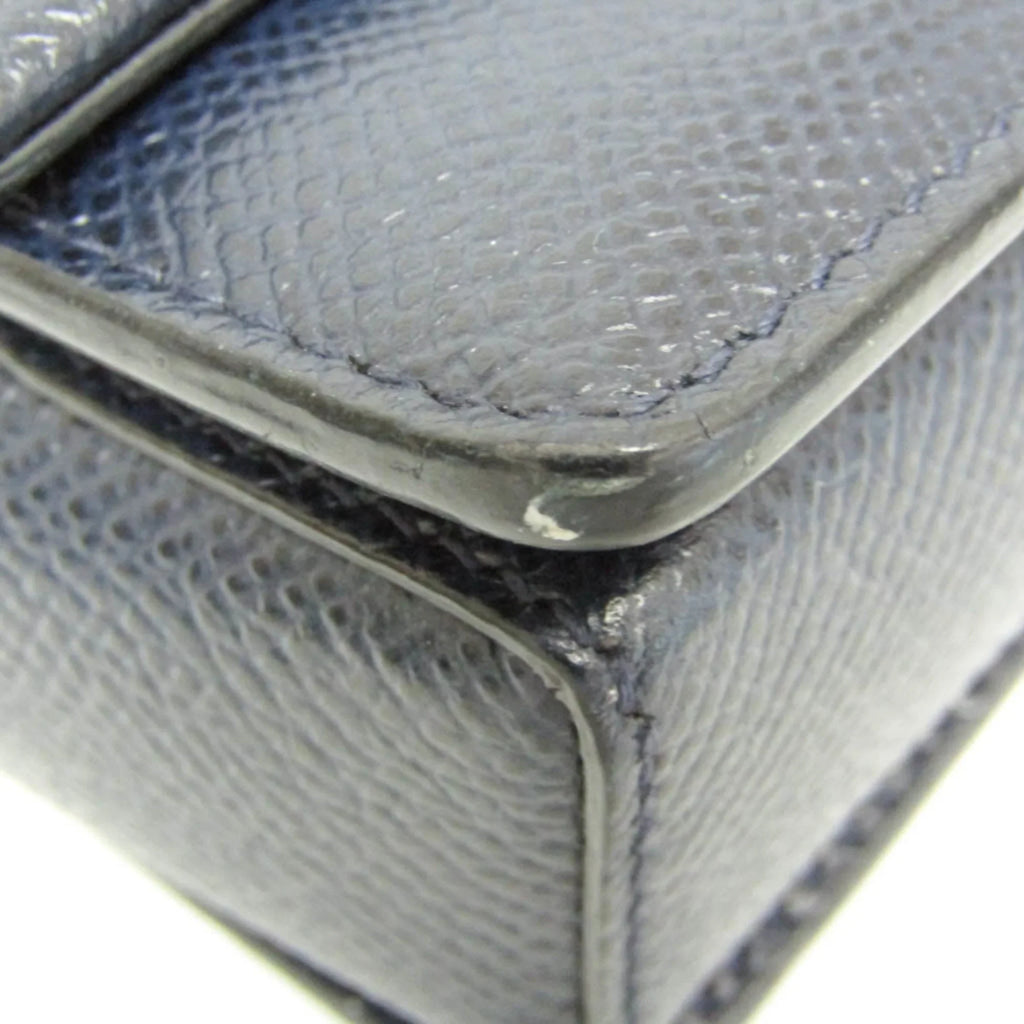Bag Ferragamo 0011 Navy (Good) AU-21 Vara Shoulder Salvatore Leather Pre-Owned Women's
